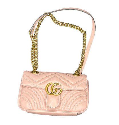 GUCCI GG Small Marmont Bag In Chevron Leather