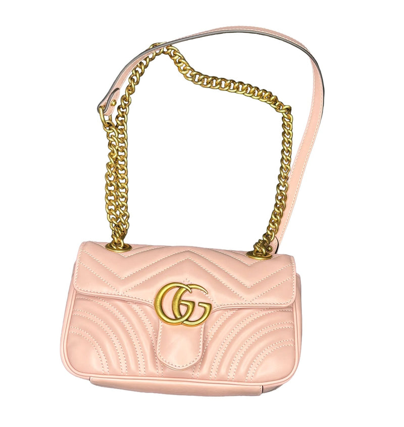 GUCCI GG Small Marmont Bag In Chevron Leather