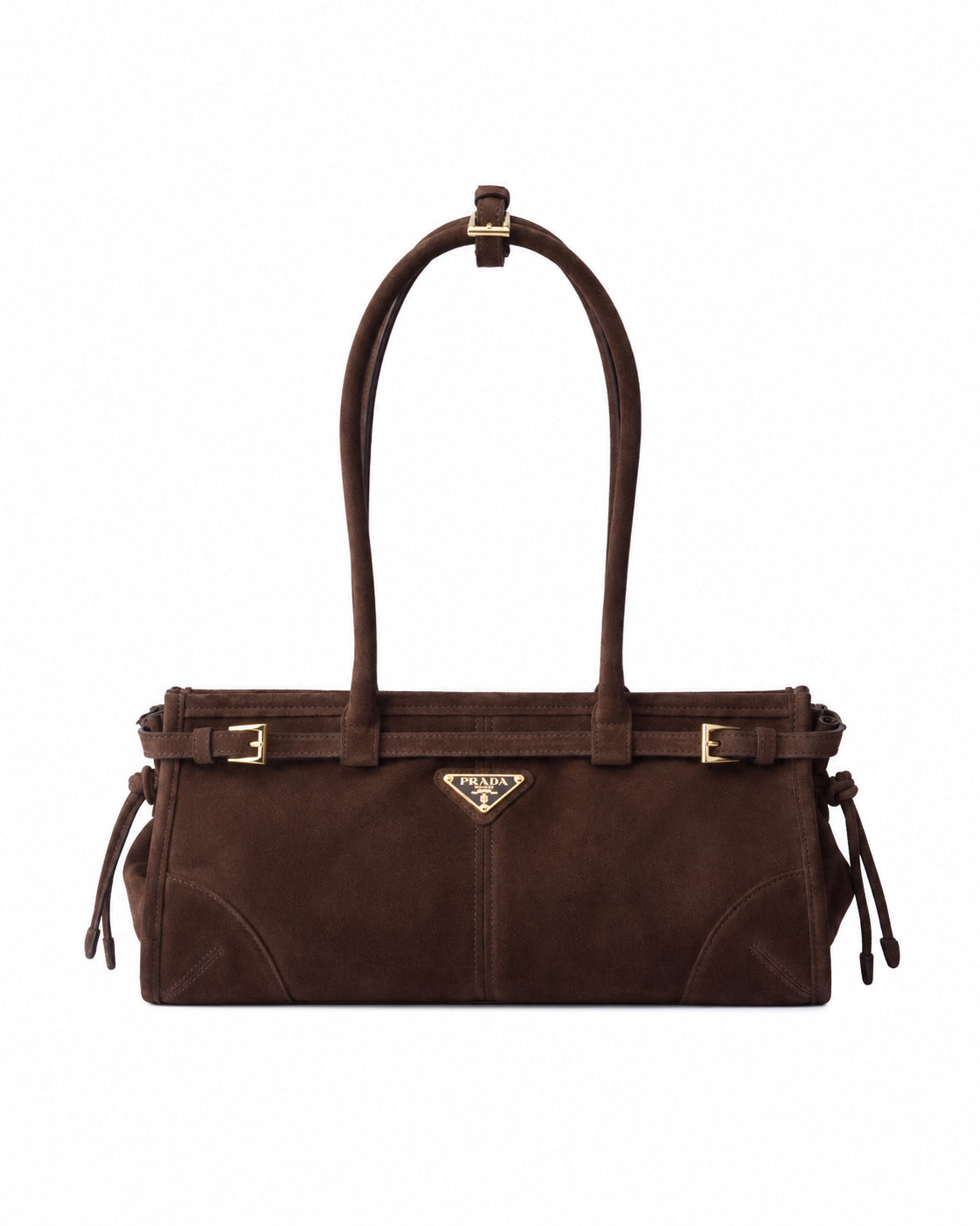 PRADA Medium Bonnie Bag In Calfskin Suede | Chocolate