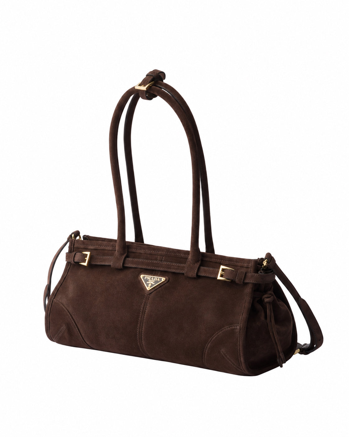 PRADA Medium Bonnie Bag In Calfskin Suede | Chocolate
