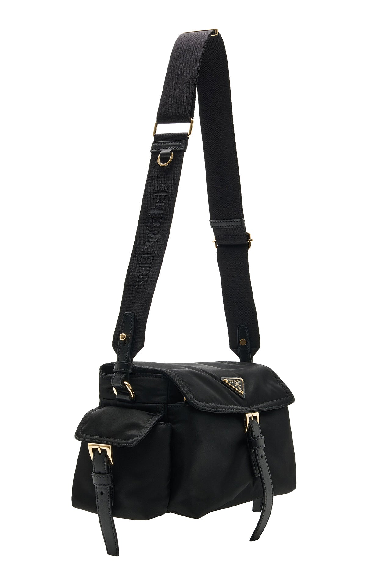 PRADA Medium Explore Re-Nylon Shoulder Bag With Flap | Black