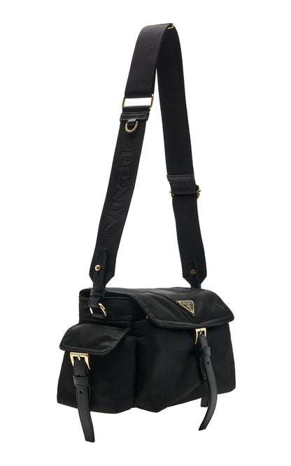 PRADA Medium Explore Re-Nylon Shoulder Bag With Flap | Black