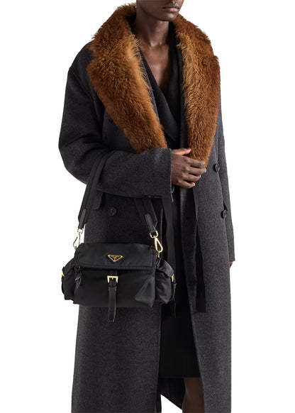 PRADA Medium Explore Re-Nylon Shoulder Bag With Flap | Black