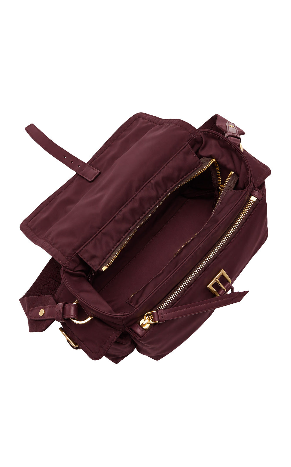 PRADA Medium Explore Re-Nylon Shoulder Bag With Flap | Burgundy