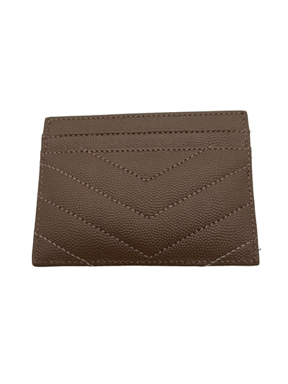 SAINT LAURENT Cassandre Matelassé Embossed Leather Grain De Poudre Card Holder