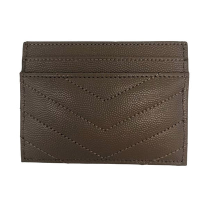 SAINT LAURENT Cassandre Matelassé Embossed Leather Grain De Poudre Card Holder