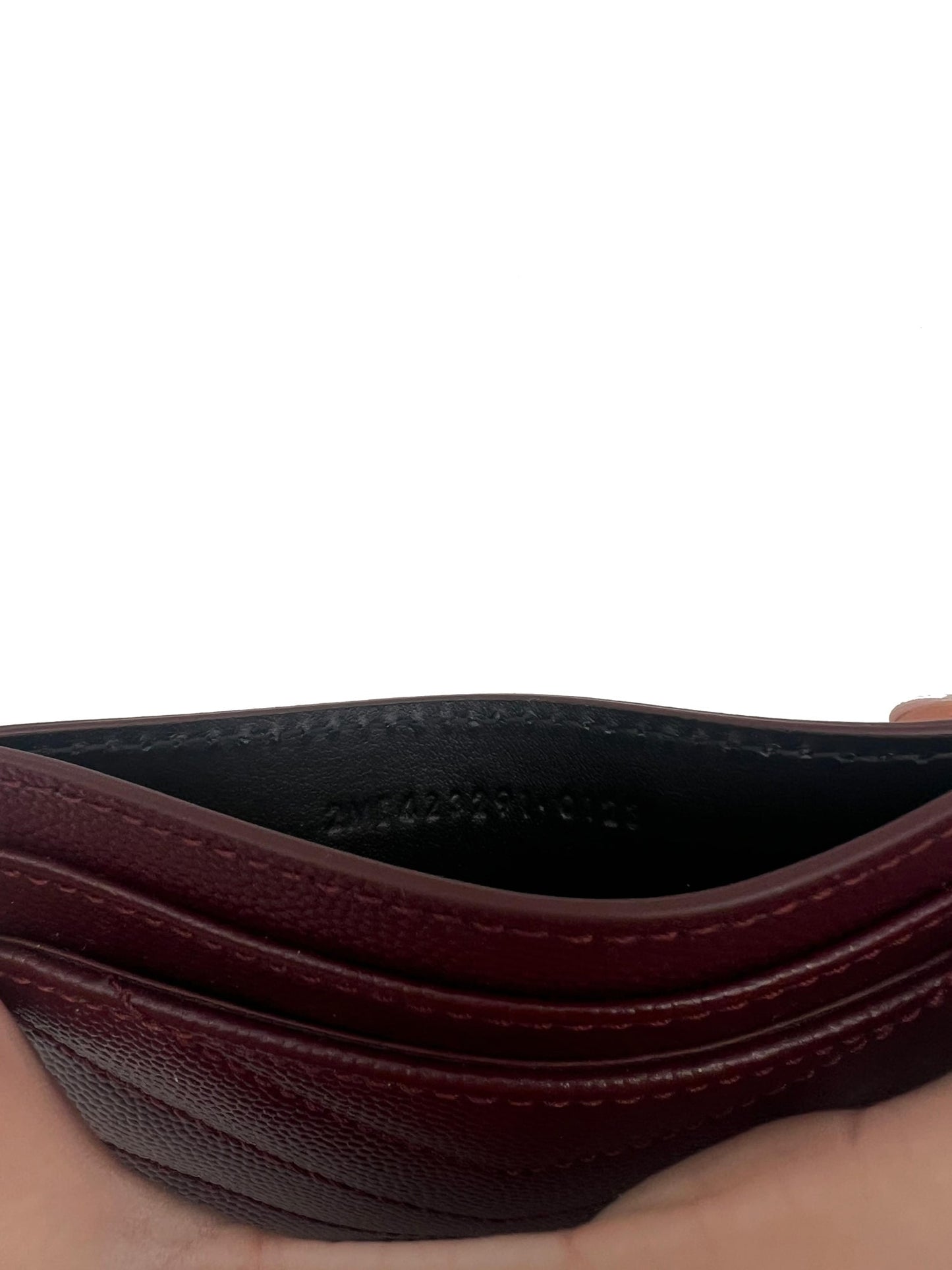 SAINT LAURENT Cassandre Matelassé Embossed Leather Grain De Poudre Card Holder