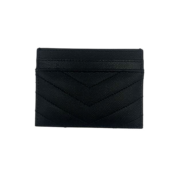 SAINT LAURENT Cassandre Matelassé Embossed Leather Grain De Poudre Card Holder
