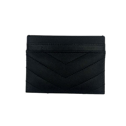 SAINT LAURENT Cassandre Matelassé Embossed Leather Grain De Poudre Card Holder