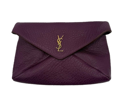 SAINT LAURENT Large Cassandre Envelope Pouch in Lambskin