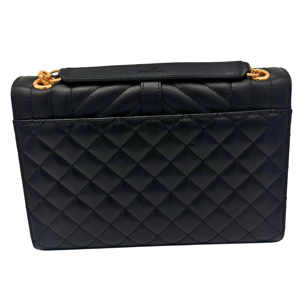 SAINT LAURENT Medium Envelope Bag In Quilted Grain De Poudre Leather