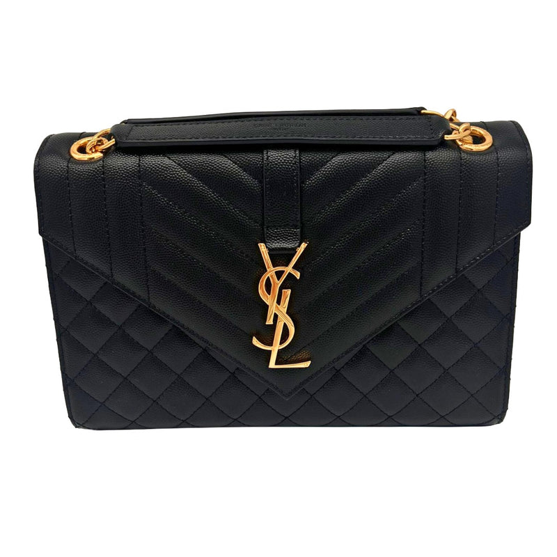 SAINT LAURENT Medium Envelope Bag In Quilted Grain De Poudre Leather