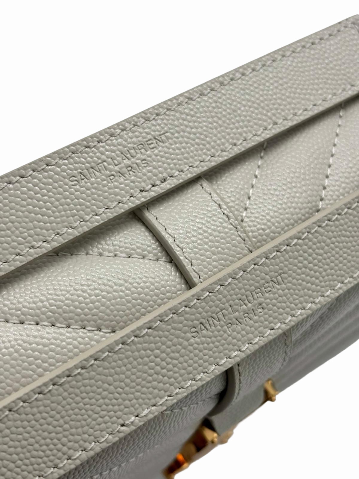 SAINT LAURENT Medium Envelope Bag In Quilted Grain De Poudre Leather