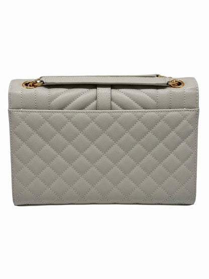 SAINT LAURENT Medium Envelope Bag In Quilted Grain De Poudre Leather