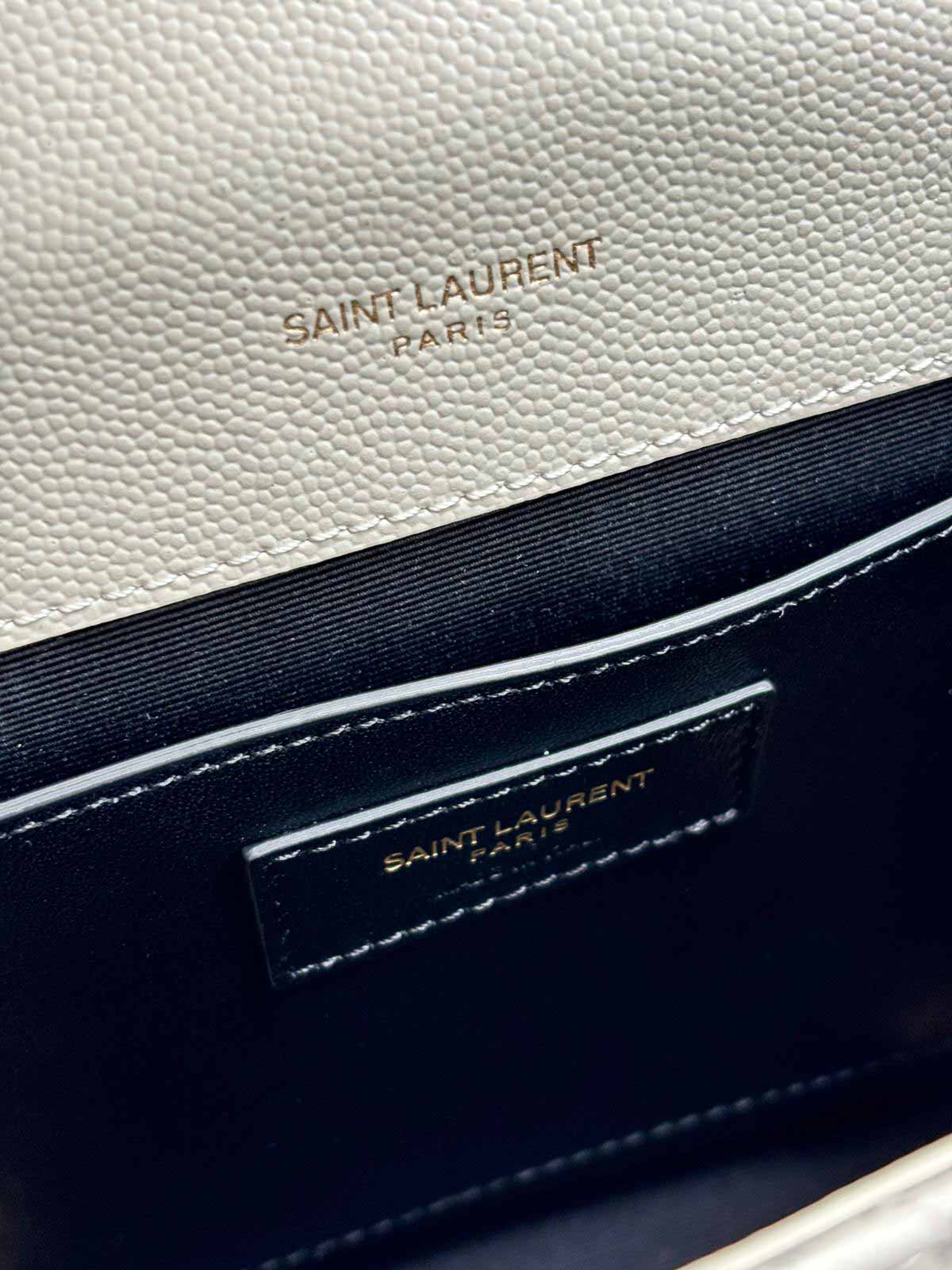 SAINT LAURENT Medium Envelope Bag In Quilted Grain De Poudre Leather