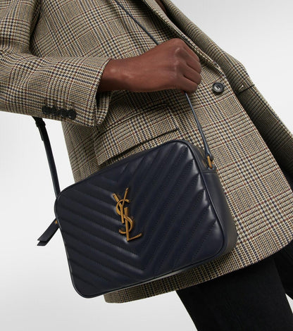 SAINT LAURENT Lou Camera Bag In Quilted Calfskin Leather | Navy