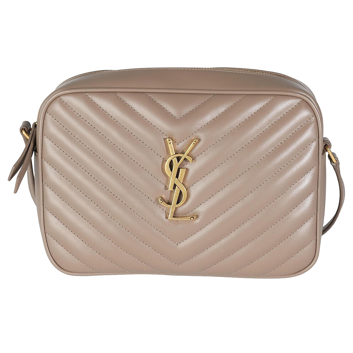 SAINT LAURENT Lou Camera Bag In Quilted Calfskin Leather | Taupe