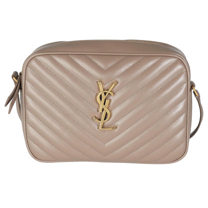 SAINT LAURENT Lou Camera Bag In Quilted Calfskin Leather | Taupe