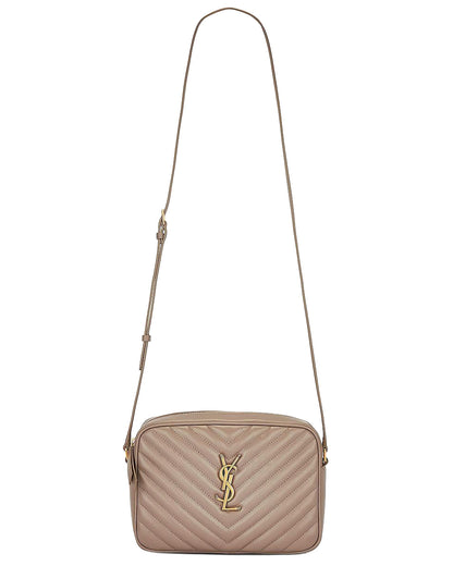 SAINT LAURENT Lou Camera Bag In Quilted Calfskin Leather | Taupe