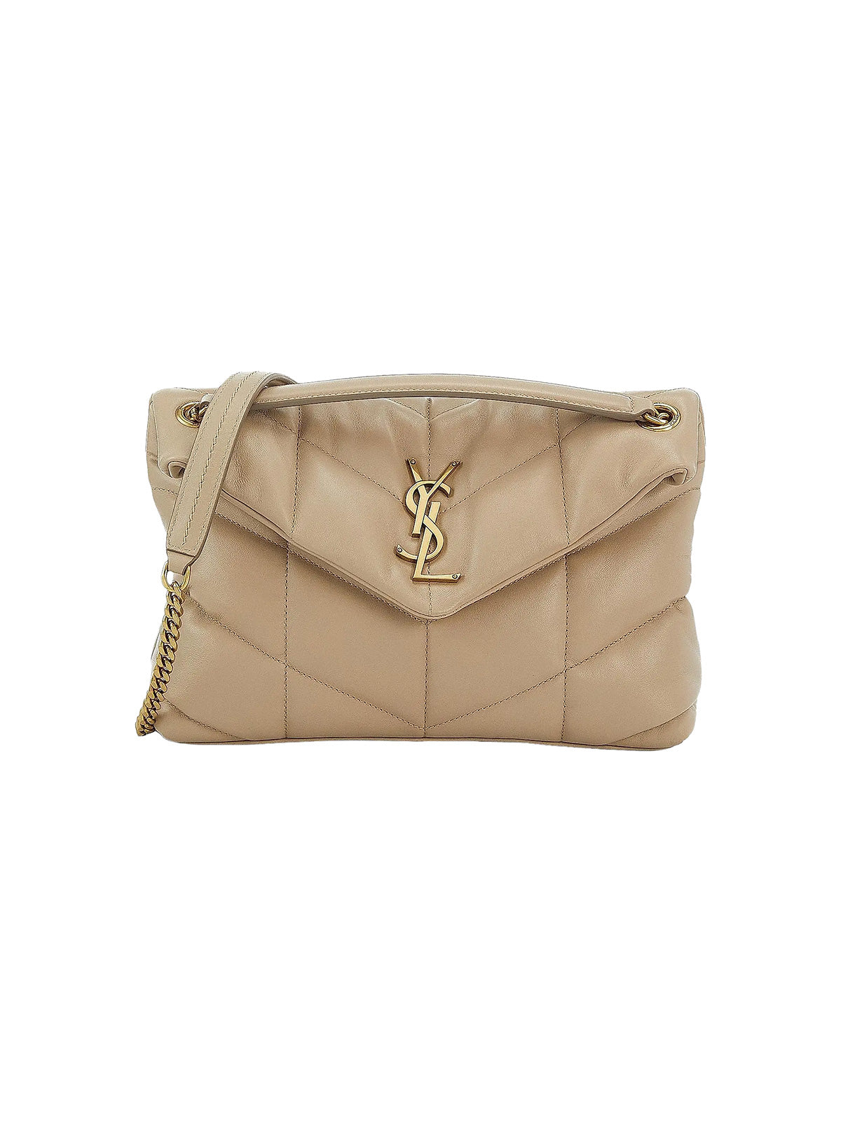 SAINT LAURENT Small Puffer Bag In Nappa Leather | Beige