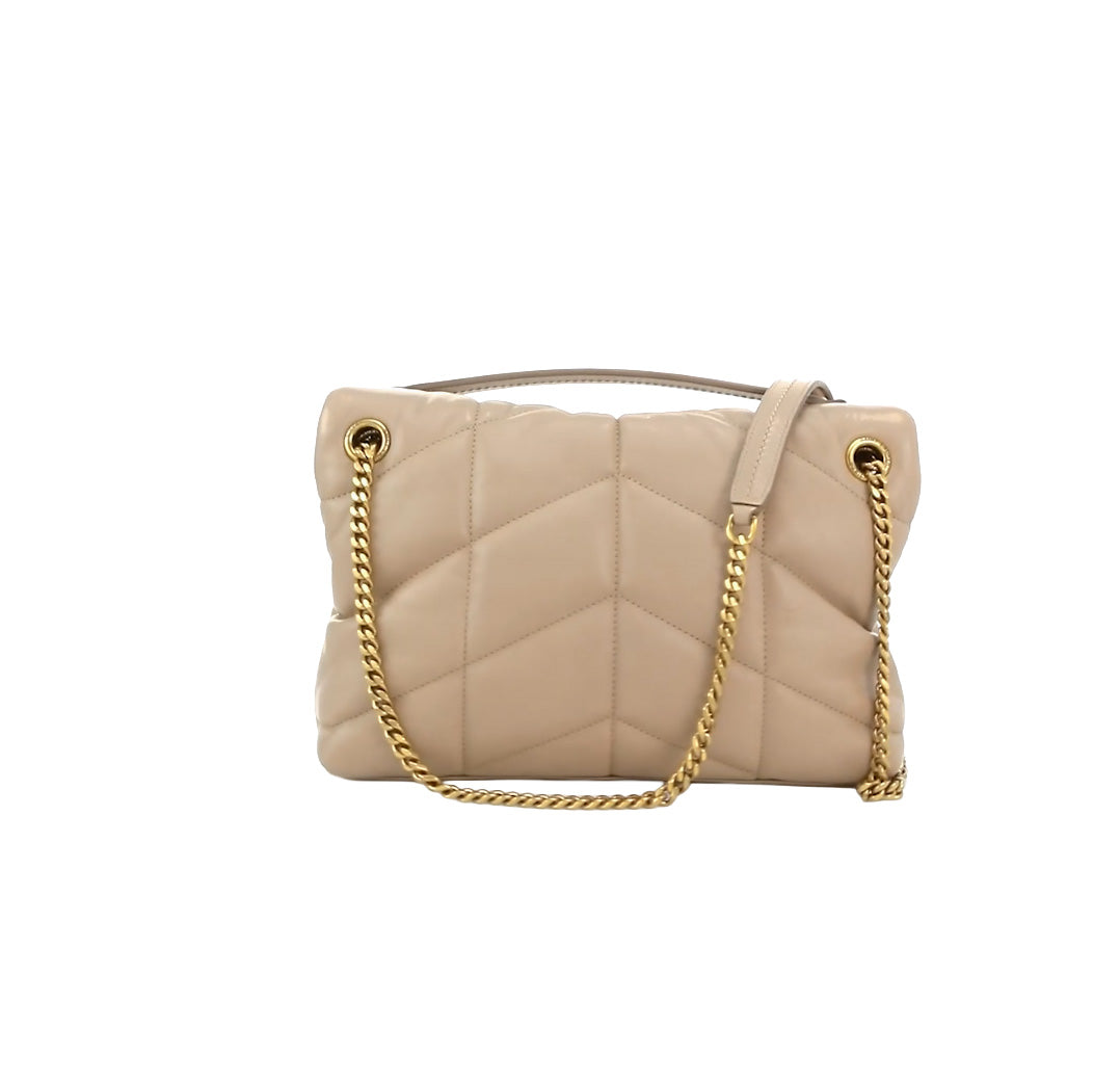 SAINT LAURENT Small Puffer Bag In Nappa Leather | Beige