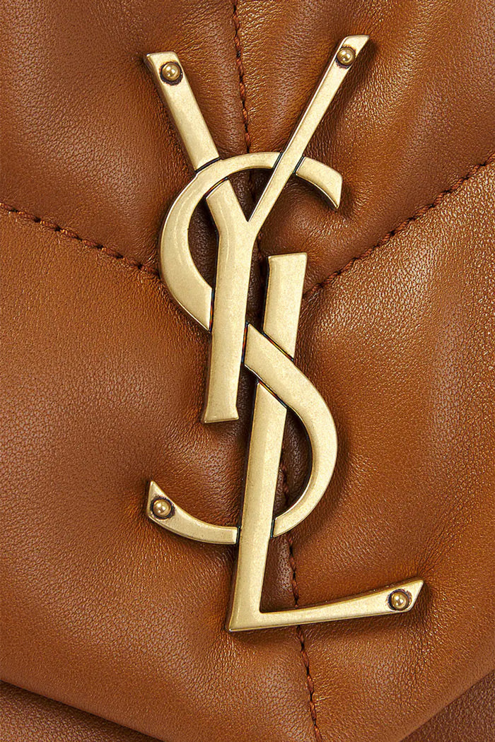 SAINT LAURENT Small Puffer Bag In Nappa Leather | Dark Honey