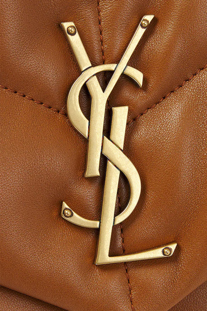 SAINT LAURENT Small Puffer Bag In Nappa Leather | Dark Honey