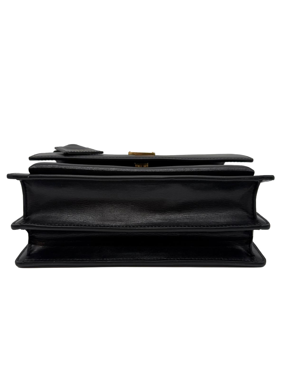 SAINT LAURENT Medium Sunset Bag In Smooth Calfskin Leather | Black With Bronze