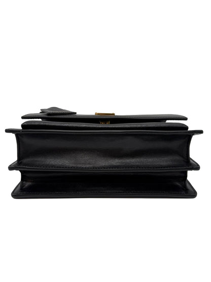 SAINT LAURENT Medium Sunset Bag In Smooth Calfskin Leather | Black With Bronze