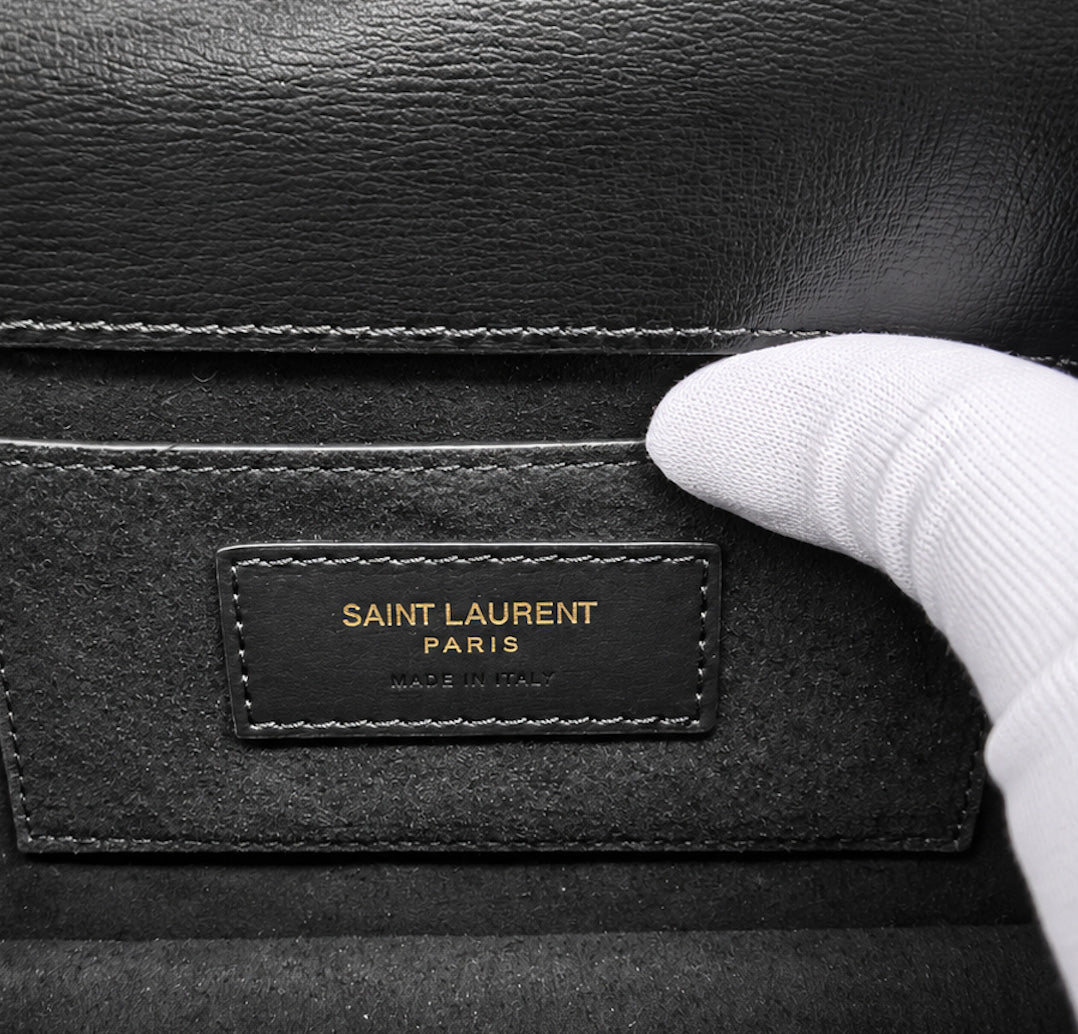 SAINT LAURENT Medium Sunset Bag In Smooth Calfskin Leather | Black With Bronze