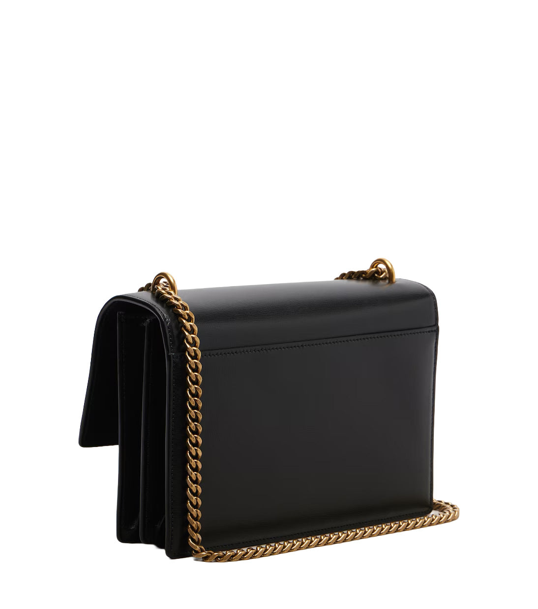 SAINT LAURENT Medium Sunset Bag In Smooth Calfskin Leather | Black With Bronze