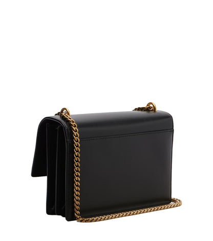 SAINT LAURENT Medium Sunset Bag In Smooth Calfskin Leather | Black With Bronze