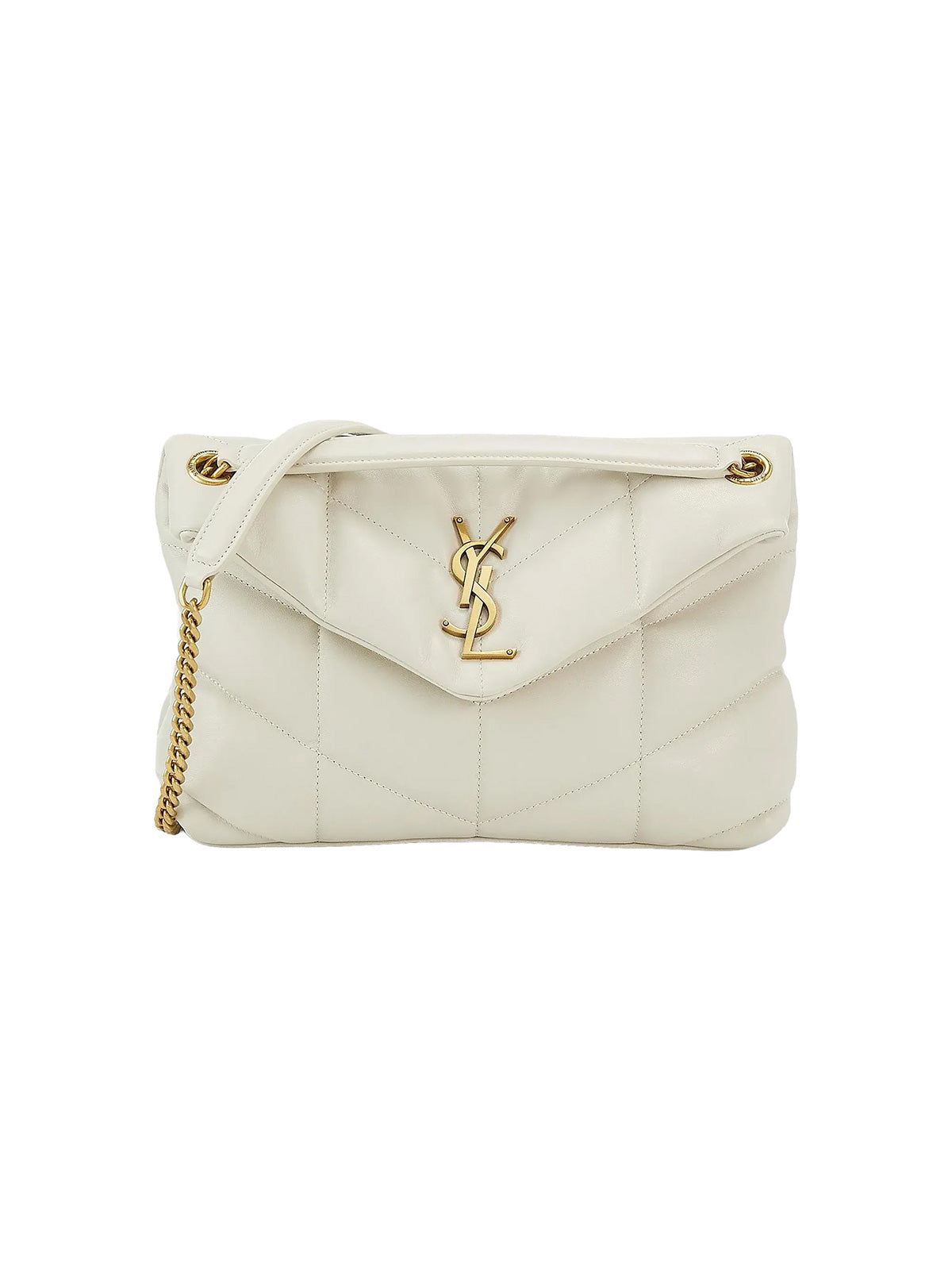 SAINT LAURENT Small Puffer Bag In Nappa Leather | Vintage White