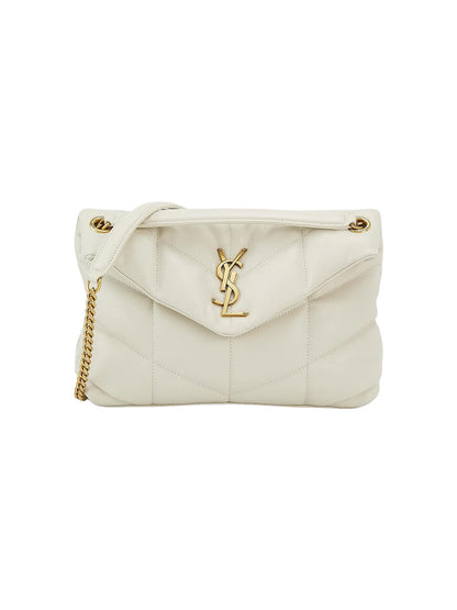 SAINT LAURENT Small Puffer Bag In Nappa Leather | Vintage White