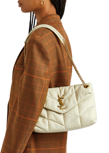 SAINT LAURENT Small Puffer Bag In Nappa Leather | Vintage White