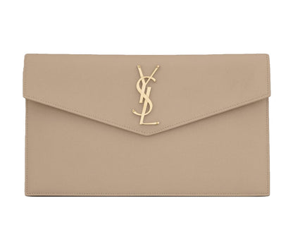SAINT LAURENT Uptown Pouch in Grain de Poudre Embossed Leather