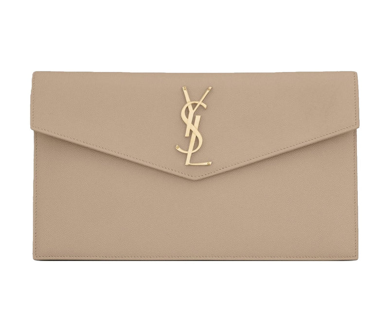 SAINT LAURENT Uptown Pouch in Grain de Poudre Embossed Leather