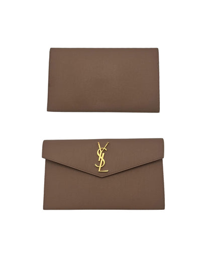 SAINT LAURENT Uptown Pouch in Grain de Poudre Embossed Leather