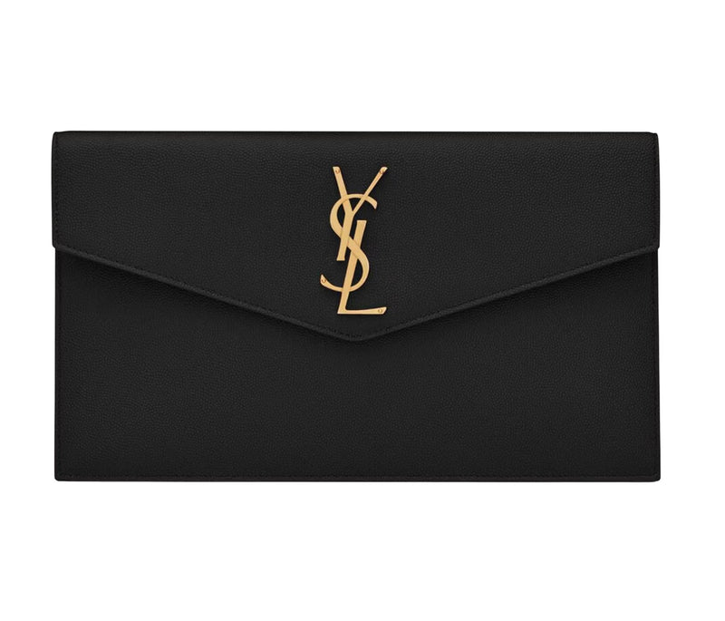 SAINT LAURENT Uptown Pouch in Grain de Poudre Embossed Leather