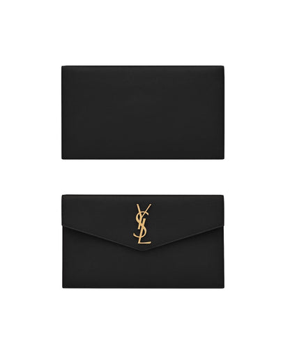 SAINT LAURENT Uptown Pouch in Grain de Poudre Embossed Leather