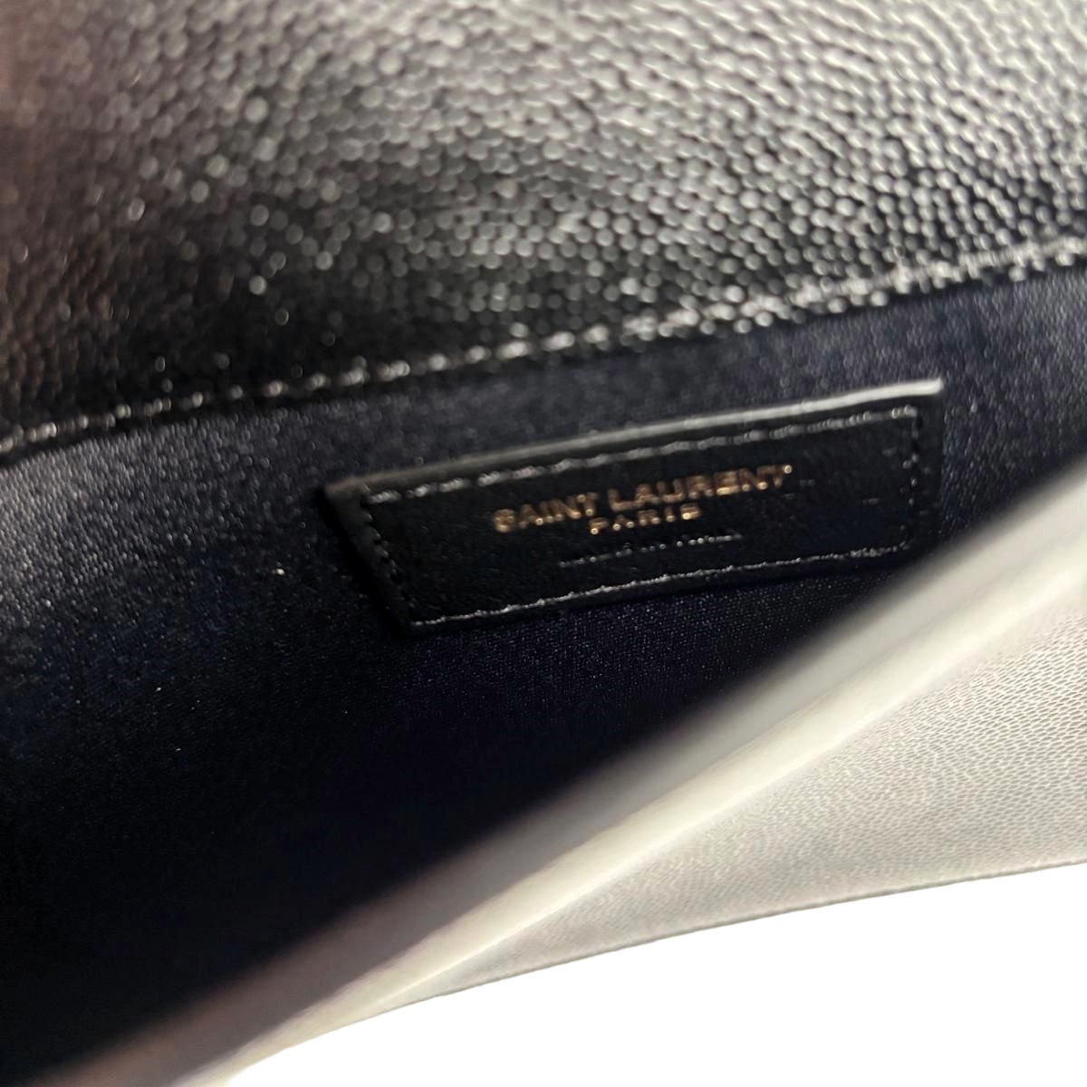 SAINT LAURENT Uptown Pouch in Grain de Poudre Embossed Leather