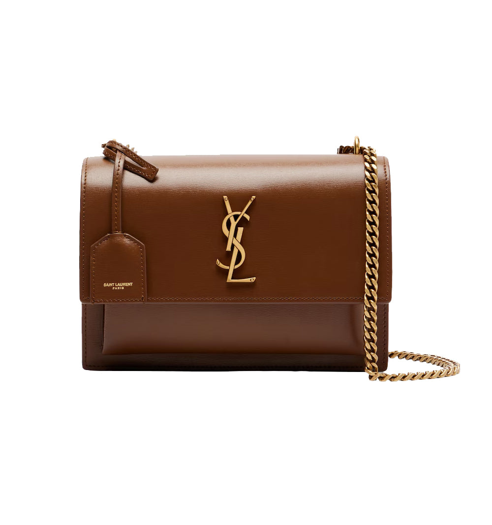 SAINT LAURENT Medium Sunset Bag In Smooth Calfskin Leather | Fox