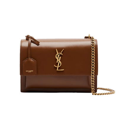 SAINT LAURENT Medium Sunset Bag In Smooth Calfskin Leather | Fox