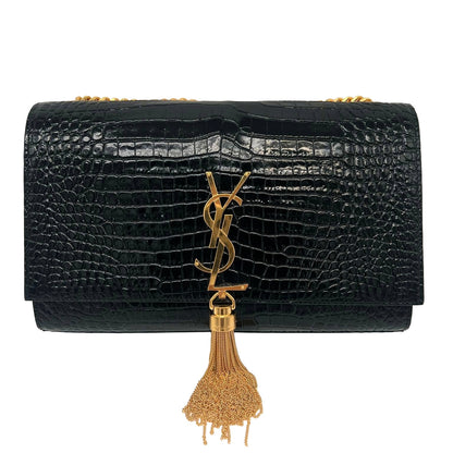 SAINT LAURENT Medium Kate Tassel In Crocodile Embossed Leather