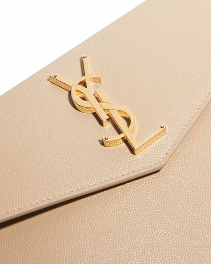 SAINT LAURENT Uptown Pouch in Grain de Poudre Embossed Leather