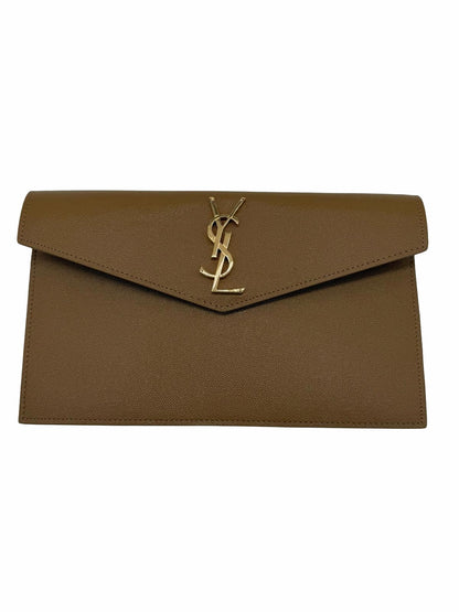 Saint Laurent Uptown Pouch in Grain de Poudre Embossed Leather