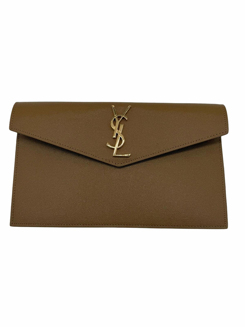 Saint Laurent Uptown Pouch in Grain de Poudre Embossed Leather